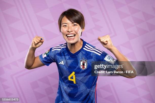 Saki Kumagai of Japan poses for a portrait during the official FIFA Women's World Cup Australia & New Zealand 2023 portrait session on July 17, 2023...