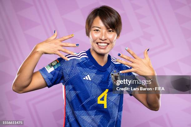 Saki Kumagai of Japan poses for a portrait during the official FIFA Women's World Cup Australia & New Zealand 2023 portrait session on July 17, 2023...