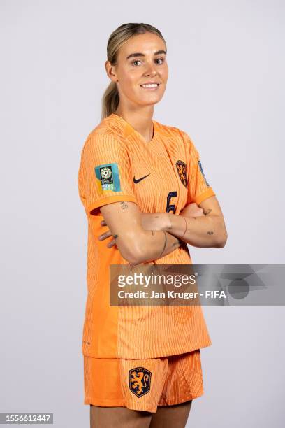 Jill Roord of Netherlands poses for a portrait during the official FIFA Women's World Cup Australia & New Zealand 2023 portrait session on July 19,...