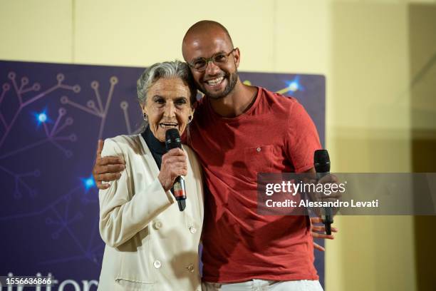 Barbara Alberti and Andrea Caschetto attend the Magna Grecia Awards & Fest 2023 on July 19, 2023 in Bari, Italy.