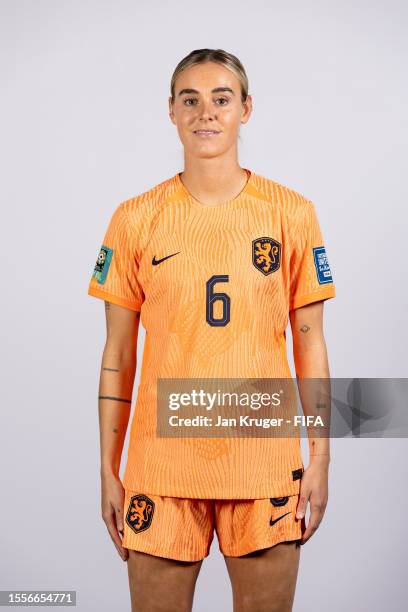 Jill Roord of Netherlands poses for a portrait during the official FIFA Women's World Cup Australia & New Zealand 2023 portrait session on July 19,...