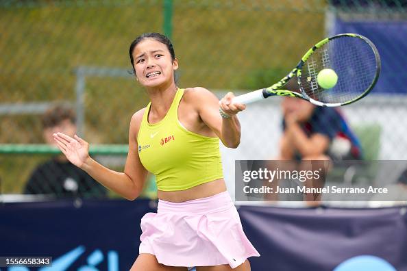Alexandra Eala of Philippines plays a forehand during her first round ...