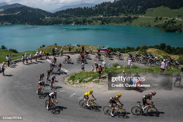 Jonas Vingegaard of Denmark - Yellow Leader Jersey, Sepp Kuss of The United States and Team, Wout Van Aert of Belgium, Dylan Van Baarle of The...