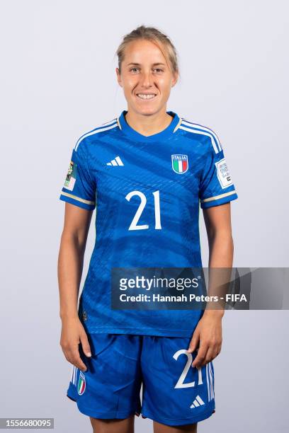 Valentina Cernoia of Italy poses during the official FIFA Women's World Cup Australia & New Zealand 2023 portrait session on July 18, 2023 in...