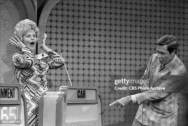 Bob Barker and contestant on THE NEW PRICE IS RIGHT. Image dated August 26, 1972.