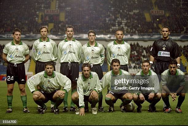 Real Betis line up before the Spanish Primera Liga match against Deportivo La Coruna played at the Estadio Municipal de Riazor in La Coruna, Spain....