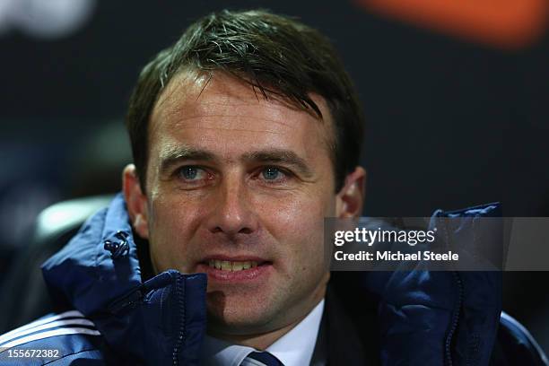 Dougie Freedman manager of Bolton Wanderers looks on during the npower Championship match at the Reebok Stadium on November 6, 2012 in Bolton,...