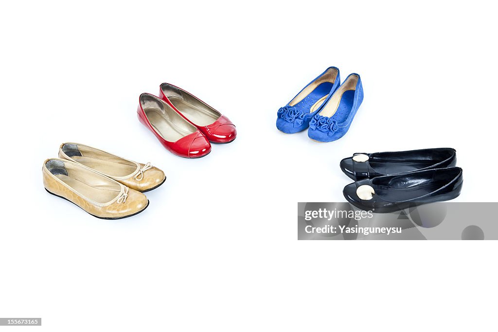 A choice of coloured shoes