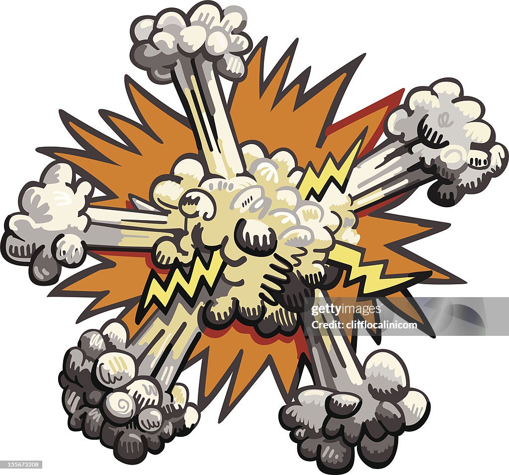 Explosion on white background
