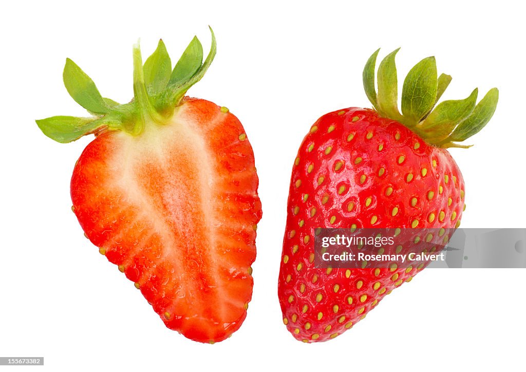 Ripe strawberry halves