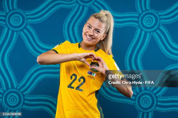 Charlotte Grant of Australia poses during the official FIFA Women's World Cup Australia & New Zealand 2023 portrait session on July 17, 2023 in...
