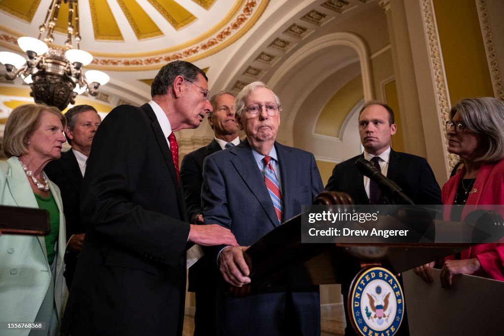 Senators Meet For Their Weekly Policy Luncheons On Capitol Hill
