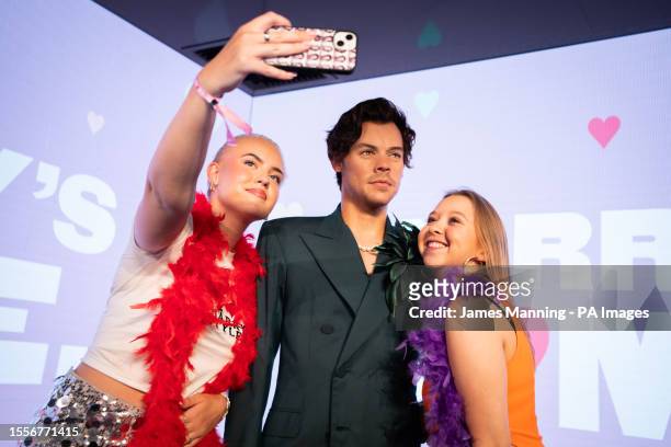 An unveiling of the Harry Styles wax figure at Madame Tussauds in London, dressed in an outfit inspired by his fashion choice at the My Policeman...