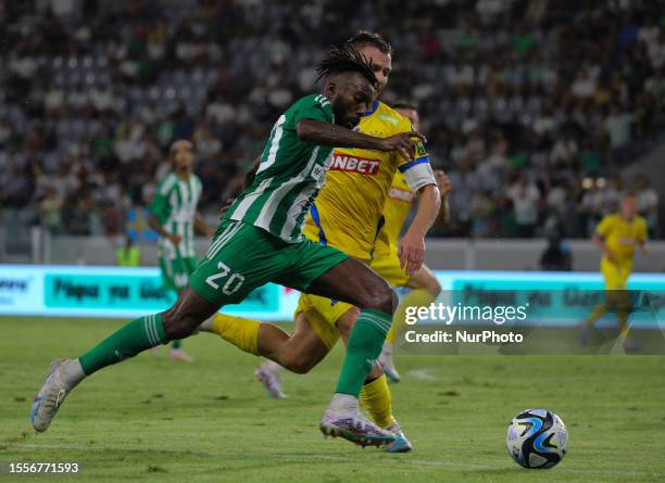 Limassol player Aris Steve Yago controls the ball during the 2nd qualifying round Champions League football match between Aris Limassol and Bate...