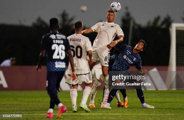 Nemanja Matic of AS Roma in action during the Pre-Season Friendly match between AS Roma and SC Braga at Estadio Municipal de Albufeira on July 26,...