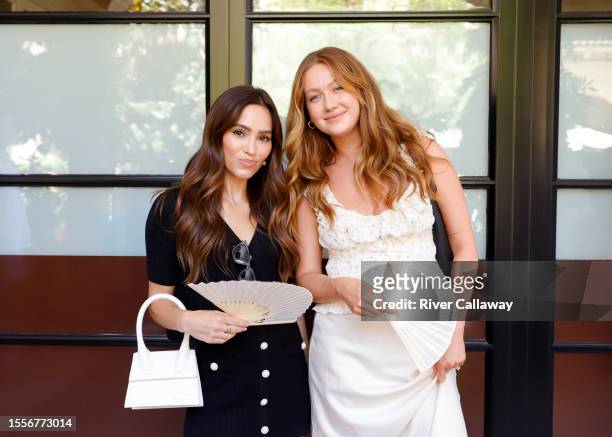 Claudia Graziano and Allison Kelley at the Trainline x Tan France Style Guide to Europe VIP Event held at Maybourne Beverly Hills on July 26, 2023 in...