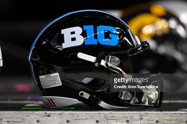 Big Ten helmet during the Big Ten Conference Media Days on July 26, 2023 at Lucas Oil Stadium in Indianapolis, IN