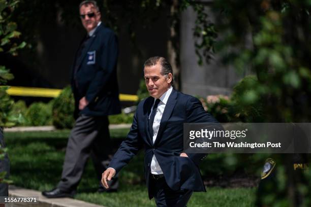 Wilmington, DE President Joe Biden's son Hunter Biden departs a court appearance at the J. Caleb Boggs Federal Building on Wednesday, July 26 in...