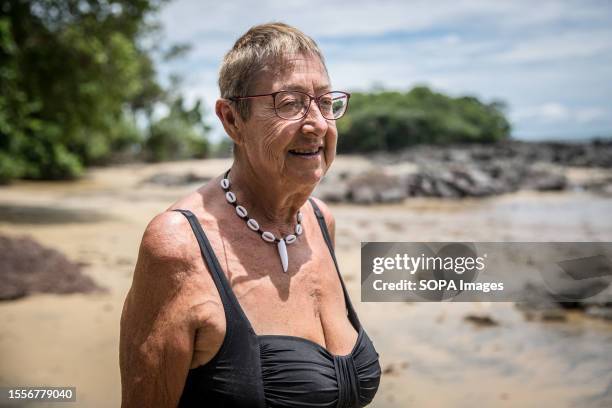 Jane Aspden, a local landowner, seen at Black Johnson beach. Sierra Leone's government sold one of its most precious ecotourism assets, the...