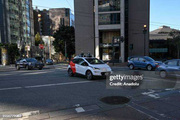 Cruise, which is a driverless robot taxi, is seen during operation in San Francisco, California, USA on July 24, 2023. The self-driving service of...