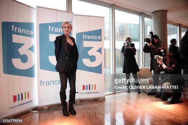 French singer Patricia Kaas gives a press conference in Paris on February 9 one week after been choosen to be France's candidate for Eurovision Song...