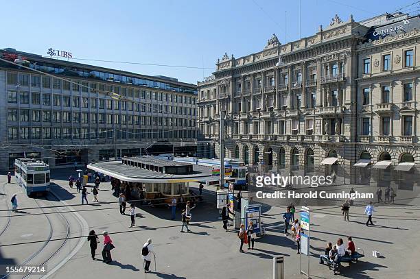 General view of Paradeplatz on September 21, 2012 in Zurich, Switzerland.