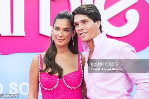 Maria Pombo and Pablo Castellano attend the 'Barbie' premiere at the Gran Teatro Caixabank on July 19, 2023 in Madrid, Spain.