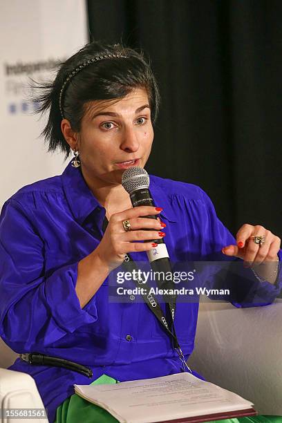 Head of Inernational Department, Russian Cinema Fund, Elena Romanova speaks at International Production Incentives at the Loews Santa Monica Beach...