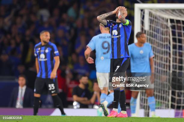 Marcelo Brozovic of FC Internazionale Milano dissapointed during the UEFA Champions League Final match between Manchester City FC and FC...
