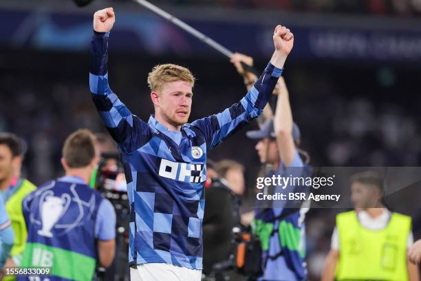 Kevin De Bruyne of Manchester City celebrating the win during the UEFA Champions League Final match between Manchester City FC and FC Internazionale...