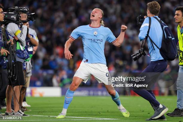 Erling Haaland of Manchester City celebrating the win during the UEFA Champions League Final match between Manchester City FC and FC Internazionale...