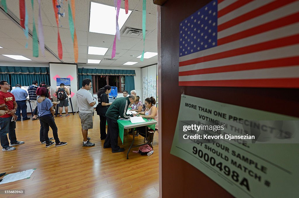 U.S. Citizens Head To The Polls To Vote In Presidential Election