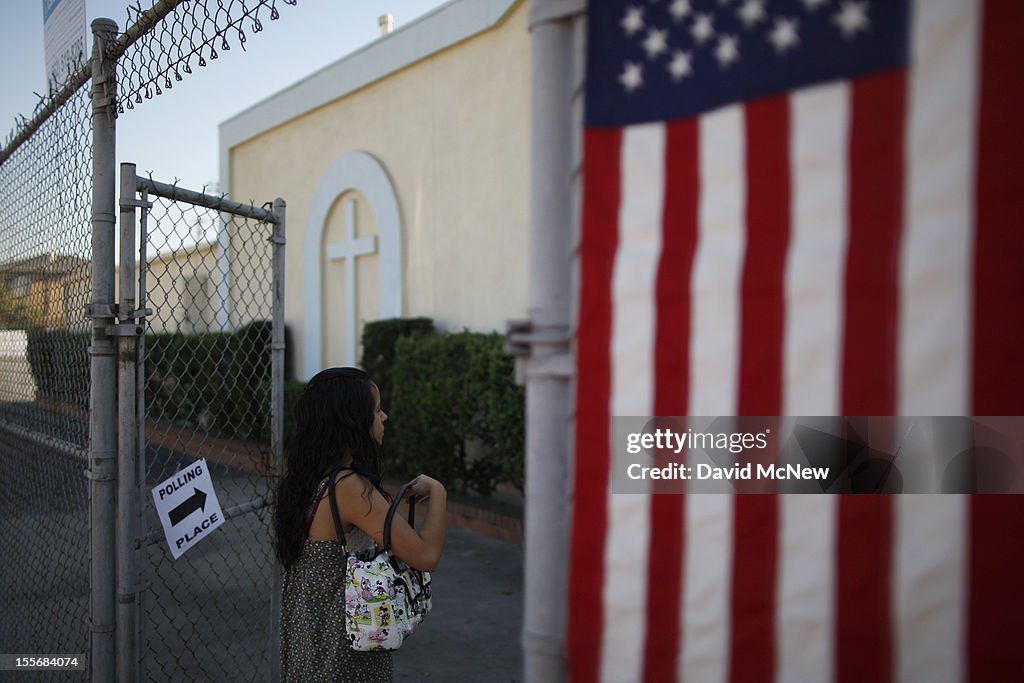 U.S. Citizens Head To The Polls To Vote In Presidential Election