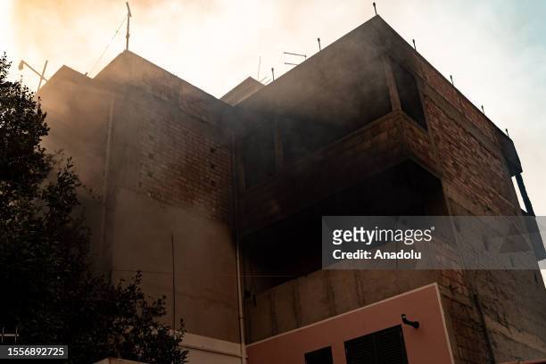 View of a burnt house after a wildfire that break out in Mosorrofa, Reggio Calabria, Italy on July 25, 2023.