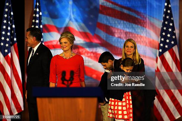 Republican presidential candidate, Mitt Romney, wife, Ann Romney, Republican vice presidential candidate, U.S. Rep. Paul Ryan , wife, Janna Ryan, and...