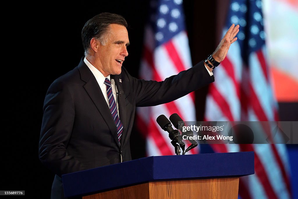 Republican Presidential Candidate Mitt Romney Holds Election Night Gathering In Boston