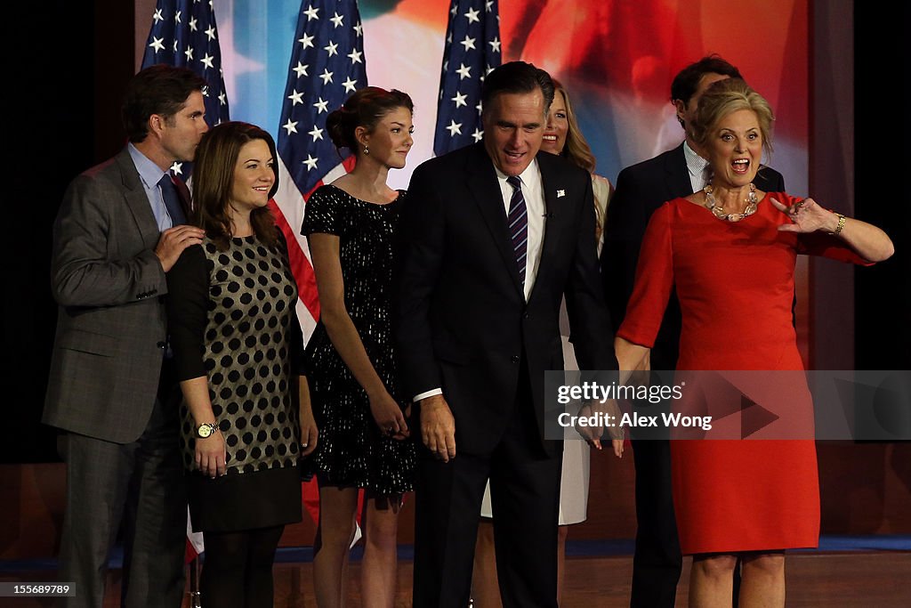 Republican Presidential Candidate Mitt Romney Holds Election Night Gathering In Boston