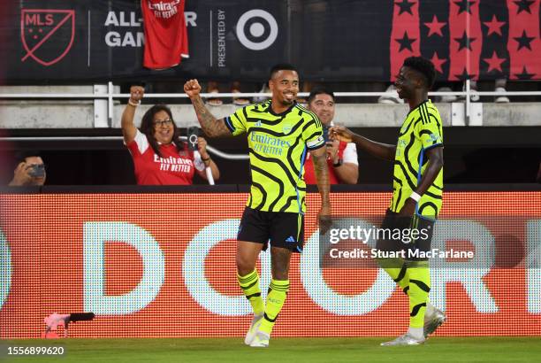 Gabriel Jesus of Arsenal celebrates after scoring their team's first goal during the MLS All-Star Game between Arsenal FC and MLS All-Stars at Audi...