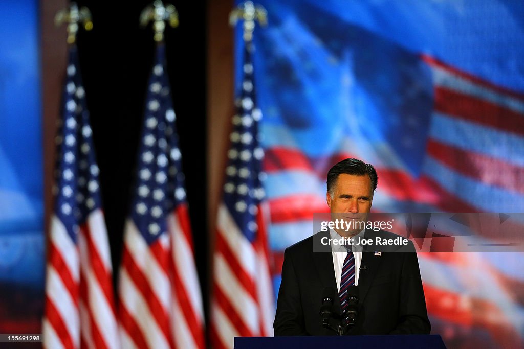 Republican Presidential Candidate Mitt Romney Holds Election Night Gathering In Boston