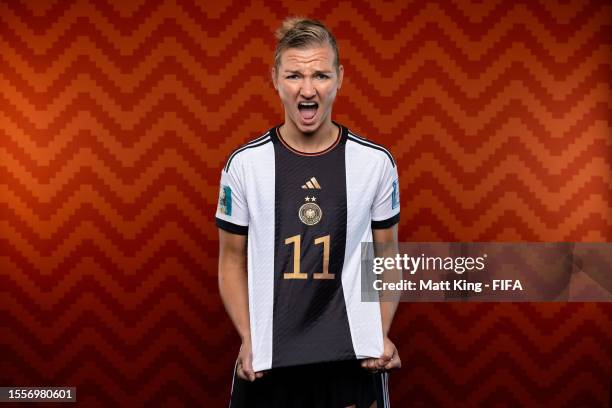 Alexandra Popp of Germany poses for a portrait during the official FIFA Women's World Cup Australia & New Zealand 2023 portrait session on July 18,...