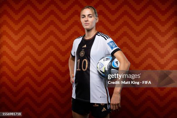 Laura Freigang of Germany poses for a portrait during the official FIFA Women's World Cup Australia & New Zealand 2023 portrait session on July 18,...