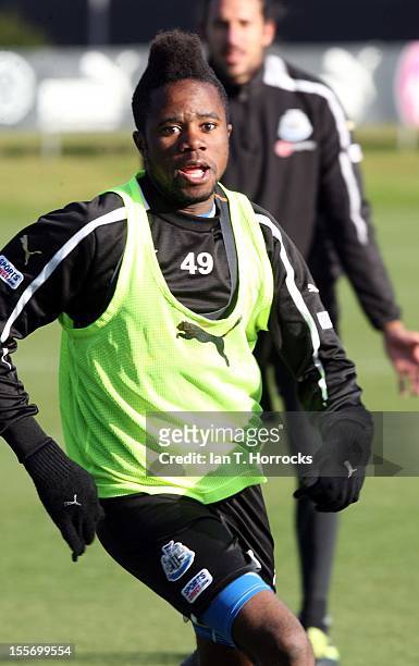 Gael Bigirimana attends a Newcastle United training Session at the Little Benton training ground on November 07, 2012 in Newcastle upon Tyne, England.