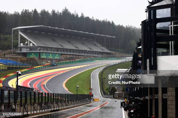 View of the Eau Rouge ahead of the Formula 1 Belgian Grand Prix at Spa-Francorchamps in Spa, Belgium on July 27, 2023.