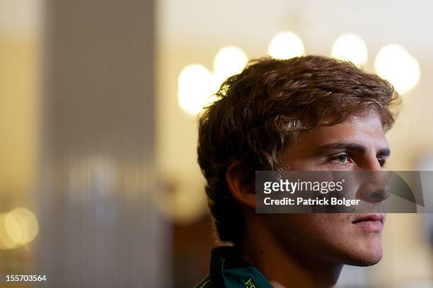 Patrick Lambie of South Africa attends a press conference at Fitzpatrick Castle Hotel on November 7, 2012 in Dublin, Ireland.