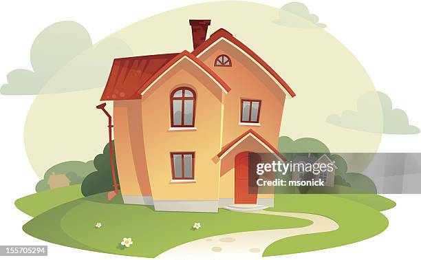 the house - single lane road stock illustrations