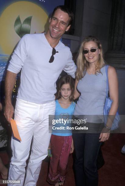 Actor David James Elliott, wife Nanci Chambers and daughter Stephanie Elliott attend "The Little Mermaid 2: Return to the Sea" Hollywood Premiere on...