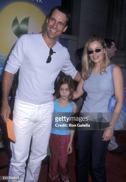 Actor David James Elliott, wife Nanci Chambers and daughter Stephanie Elliott attend "The Little Mermaid 2: Return to the Sea" Hollywood Premiere on...