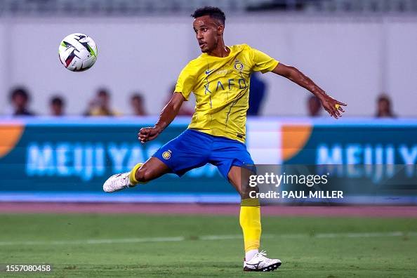 Ghareeb Al-Nassr's Abdulrahman Ghareeb prepares to take a shot at goal during ...
