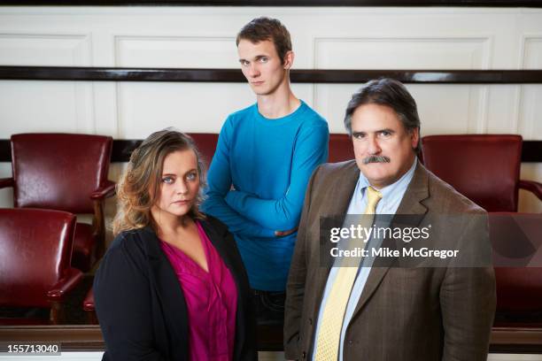 Aaron Fisher, the first of Jerry Sandusky's sexual abuse victims to come forward, is photographed with mom Dawn Daniels and therapist Michael Gillum...
