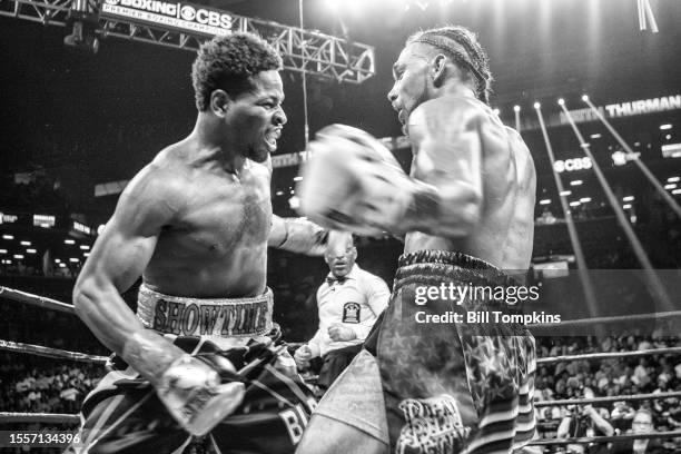 Keith Thurman defeats Shawn Porter by Unanimous Decsion in their WBA Welterweight title fight at the Barclays Center on June 25, 2016 in the Brooklyn...